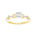 LADIES RING 0.15CT ROUND/BAGUETTE DIAMOND 14K YELLOW GOLD (SI QUALITY) 2 329087Y
