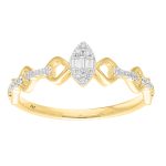 LADIES RING 0.15CT ROUND/BAGUETTE DIAMOND 14K YELLOW GOLD (SI QUALITY) 2 329118Y