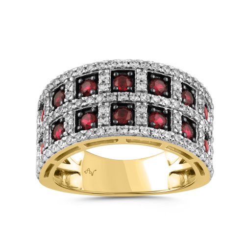 LADIES RING 1.62CT RUBY/ROUND DIAMOND 14K YELLOW GOLD (CENTER STONE 1.00CT RUBY DIAMOND) 1 331873Y