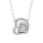 LADIES PENDANT 0.16CT WITH CHAIN ROUND DIAMOND 14K WHITE GOLD 2 331998W
