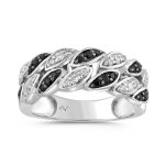 LADIES BAND 0.75CT BLACK/ROUND DIAMOND 14K WHITE GOLD 2 332567W