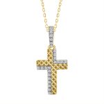 LADIES PENDANT WITH CHAIN 0.05CT ROUND DIAMOND 10K YELLOW GOLD 2 337044Y