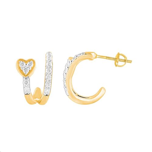 LADIES EARRINGS 0.25CT ROUND DIAMOND 14K YELLOW GOLD 1 337286Y