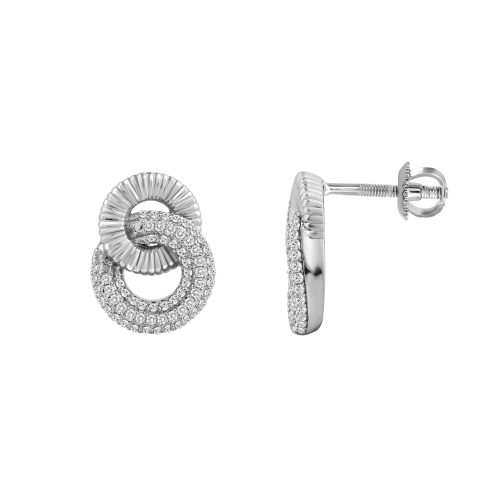 LADIES EARRINGS 0.33CT ROUND DIAMOND 10K WHITE GOLD 1 338938W