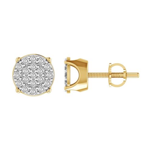 LADIES STUD EARRINGS 0.25CT ROUND DIAMOND 10K YELLOW GOLD 1 58059Y