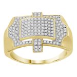 MEN'S RING 0.40CT ROUND DIAMOND 10K YELLOW GOLD 2 60471Y