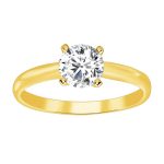 LADIES SOLITAIRE RING 1.00CT ROUND DIAMOND 14K YELLOW GOLD 2 64387Y