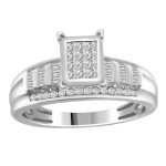 LADIES RING 0.50CT ROUND/BAGUETTE DIAMOND 10K WHITE GOLD 2 65187W