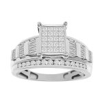 LADIES RING 1.00CT ROUND/PRINCESS/BAGUETTE DIAMOND 10K WHITE GOLD 2 65189W