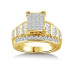 LADIES RING 1.50CT ROUND/PRINCESS/BAGUETTE DIAMOND 10K YELLOW GOLD 2 65197Y