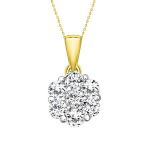 LADIES PENDANT 0.75CT ROUND DIAMOND 14K YELLOW GOLD