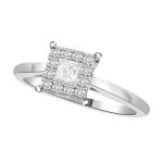 LADIES RING 0.25CT ROUND/PRINCESS DIAMOND 14K WHITE GOLD (SI QUALITY) 2 69415W A