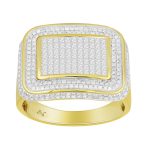 MEN'S RING 1.40CT ROUND DIAMOND 10K YELLOW GOLD 2 71336Y