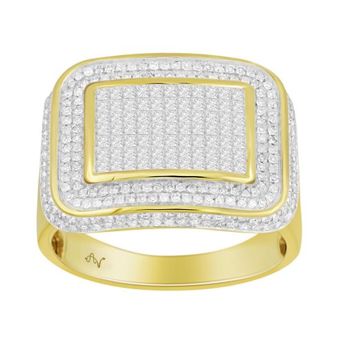 MEN'S RING 1.40CT ROUND DIAMOND 10K YELLOW GOLD 1 71336Y