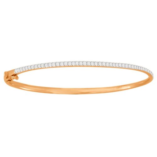 LADIES BANGLE 0.50CT ROUND DIAMOND 10K ROSE GOLD 1 73013R