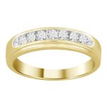 MEN'S BAND 0.33CT ROUND DIAMOND 10K YELLOW GOLD 2 73855Y