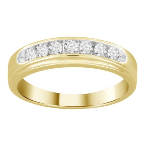 MEN'S BAND 0.33CT ROUND DIAMOND 10K YELLOW GOLD 1 73855Y