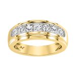 MEN'S BAND 1.00CT ROUND DIAMOND 10K YELLOW GOLD 2 74145Y