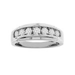 MEN'S BAND 0.75CT ROUND DIAMOND 10K WHITE GOLD 2 74147W