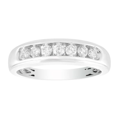 MEN'S BAND 0.50CT ROUND DIAMOND 10K WHITE GOLD 1 74149W
