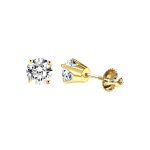 LADIES SOLITAIRE EARRINGS 1.00CT ROUND DIAMOND 14K YELLOW GOLD 2 77469Y