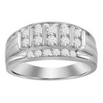 MEN'S BAND 1.00CT ROUND DIAMOND 10K WHITE GOLD 2 78101W
