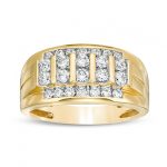 MEN'S BAND 1.00CT ROUND DIAMOND 10K YELLOW GOLD 2 78101Y