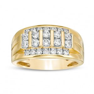 MEN'S BAND 1.00CT ROUND DIAMOND 10K YELLOW GOLD