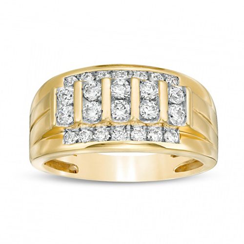 MEN'S BAND 1.00CT ROUND DIAMOND 10K YELLOW GOLD 1 78101Y