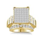 LADIES RING 4.00CT ROUND/PRINCESS/BAGUETTE DIAMOND 10K YELLOW GOLD 2 78859Y