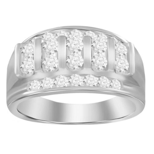 MEN'S BAND 1.50CT ROUND DIAMOND 14K WHITE GOLD 1 78985W