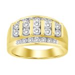 MEN'S BAND 1.50CT ROUND DIAMOND 14K YELLOW GOLD 2 78985Y