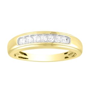 MEN'S BAND 0.25CT ROUND DIAMOND 14K WHITE GOLD (SI QUALITY)