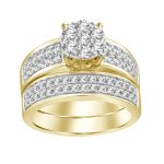 UNISEX TRIOS SET 2.00CT ROUND DIAMOND 10K YELLOW GOLD 2 82899Y