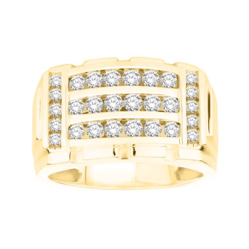 MEN'S RING 1.00CT ROUND DIAMOND 10K YELLOW GOLD 1 84719Y