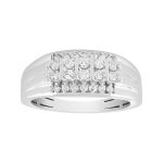 MEN'S BAND 1.00CT ROUND DIAMOND 14K WHITE GOLD 2 88396W
